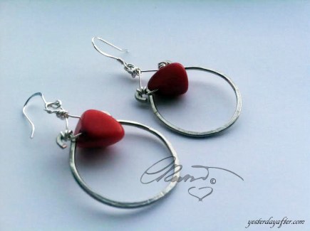 Red coral earrings
