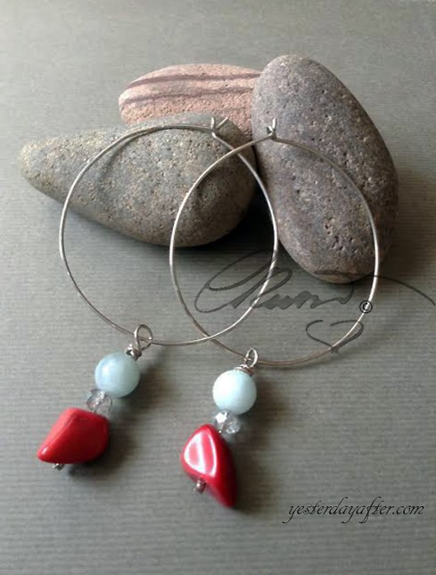 Hoop coral earrings1