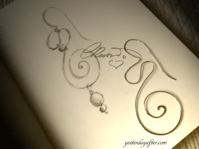 Swirl Earrings Sketch 