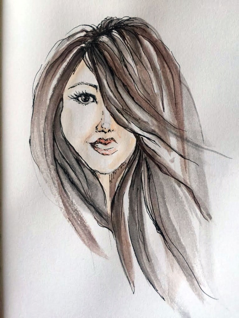 Self-Portrait - Original Watercolor ©Carolina Russo
