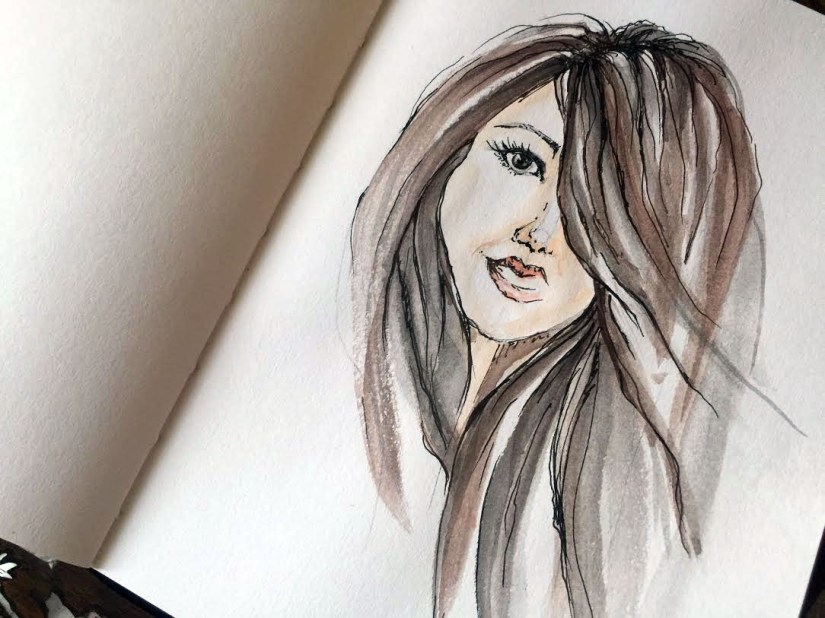 Self-Portrait Original Watercolor ©Carolina Russo