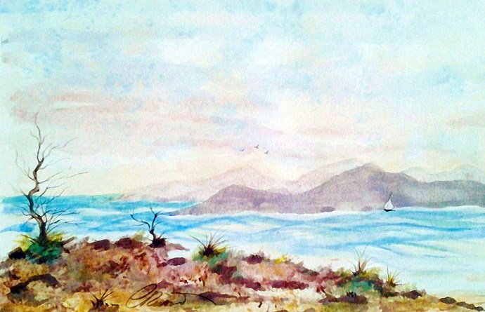 Seashore - Original Watercolor ©Carolina Russo
