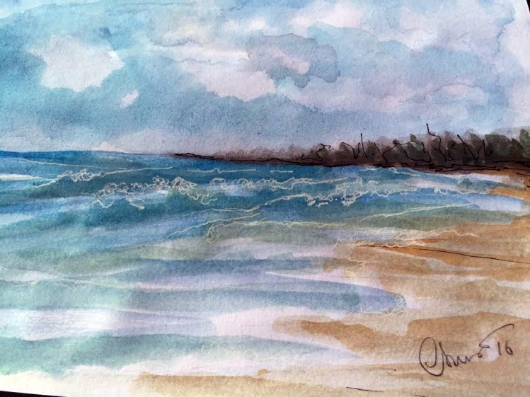 Day #24 World Watercolor Month - Beach - ©Carolina Russo