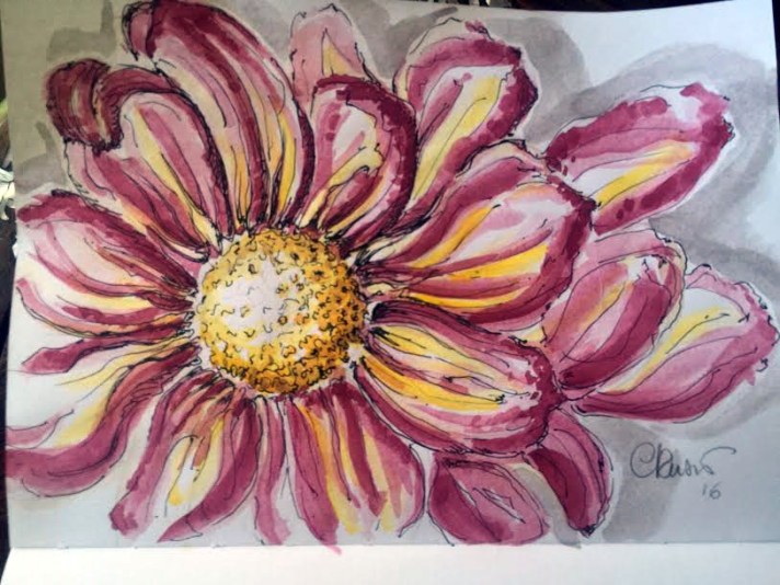 Day #6 - Bloodflowers - Original Watercolor ©Carolina Russo