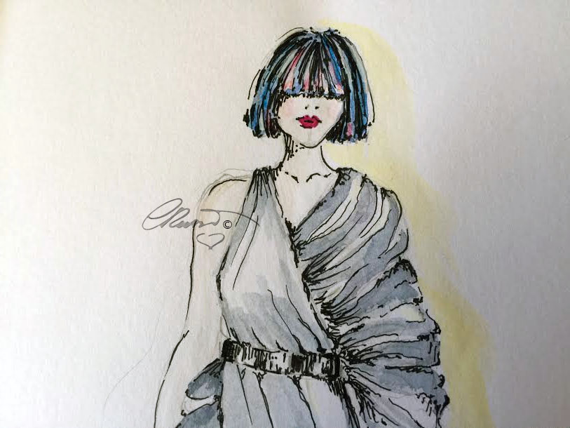 Day #14 - Fashion - Original Watercolor ©Carolina Russo