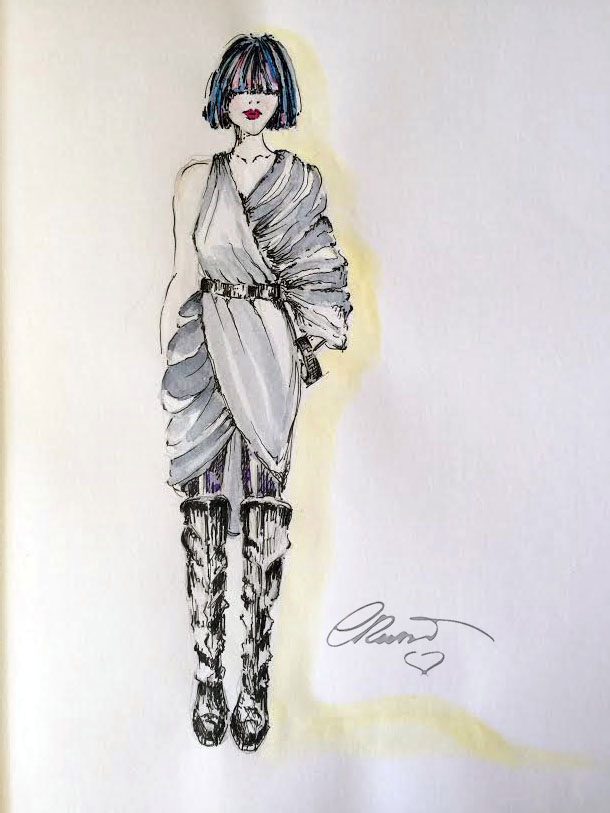 Fashion Design - Original Watercolor Sketch