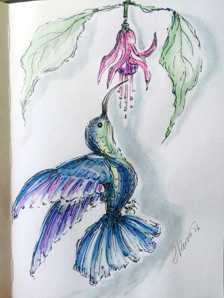 Day #8 - Hummingbird - Original Watercolor ©Carolina Russo