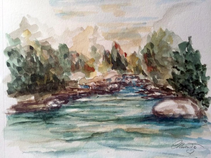  In the wood - Original Watercolor ©Carolina Russo