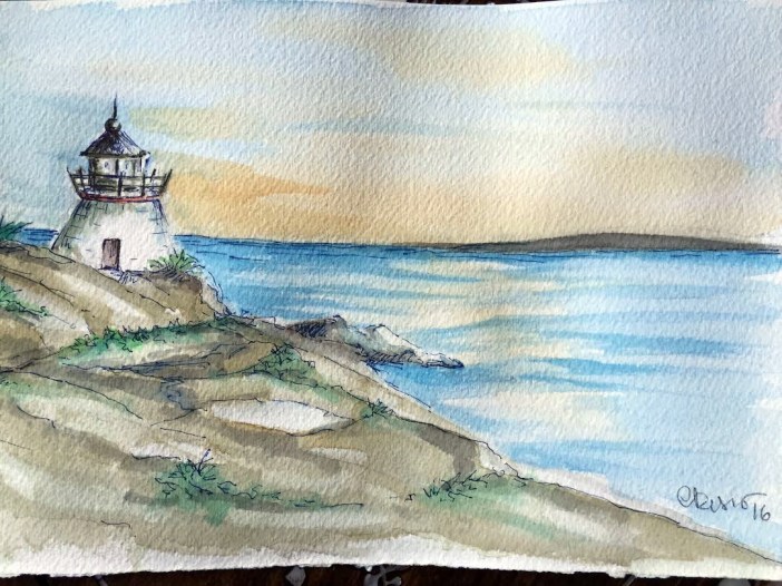 Day #22 - Lighthouse (Rhode Island) - Original Watercolor ©Carolina Russo