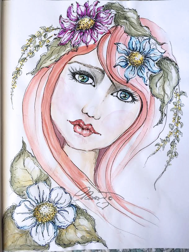 Miss Summer - Original Watercolor ©Carolina Russo