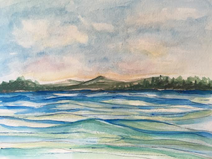Day #20 - Ocean Blue - Original Watercolor ©Carolina Russo