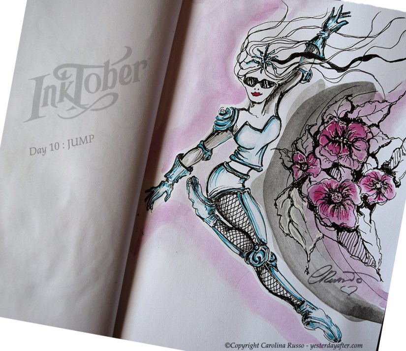 Day #10 - JUMP - InkTober 2016 ©Carolina Russo