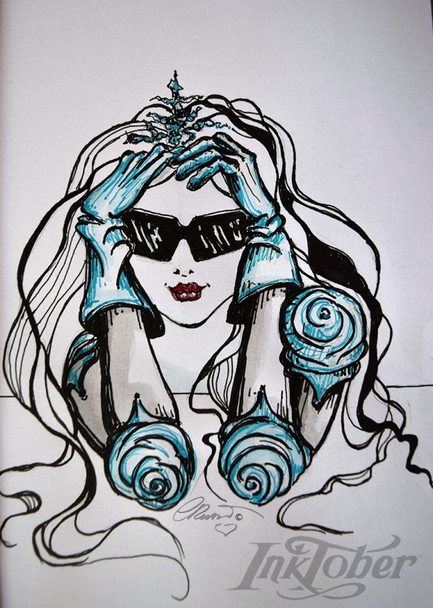 Day #12 - WORRIED - InkTober 2016 ©Carolina Russo