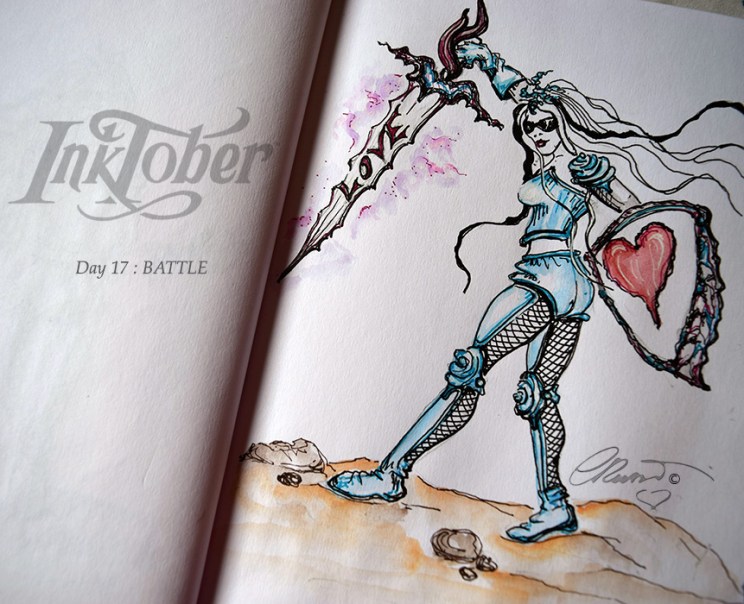 Day #17 - BATTLE - InkTober 2016  ©Carolina Russo
