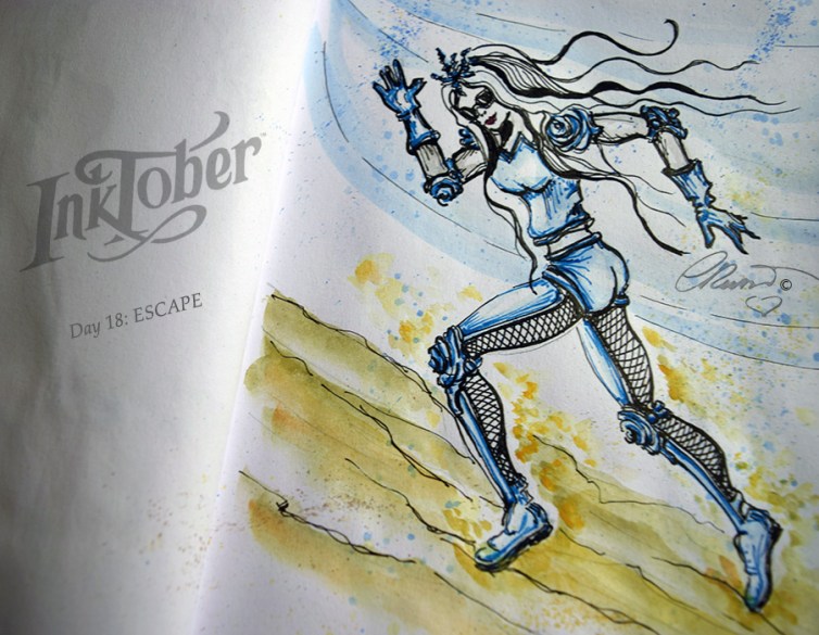Day #18 - ESCAPE - InkTober 2016 ©Carolina Russo