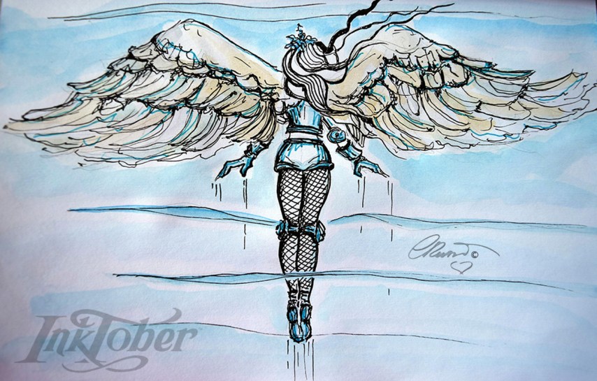 Day #19 - FLIGHT - InkTober 2016 ©Carolina Russo