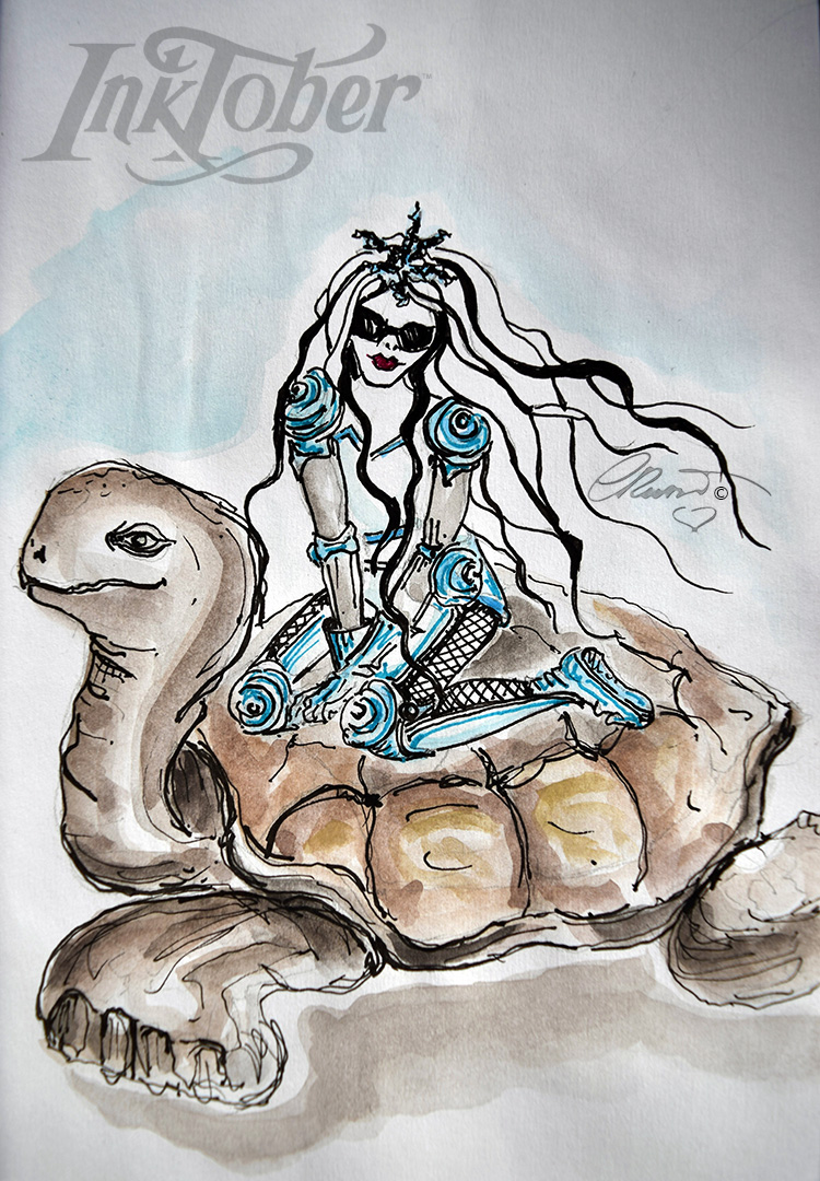 Day #23 - SLOW - InkTober 2016  ©Carolina Russo