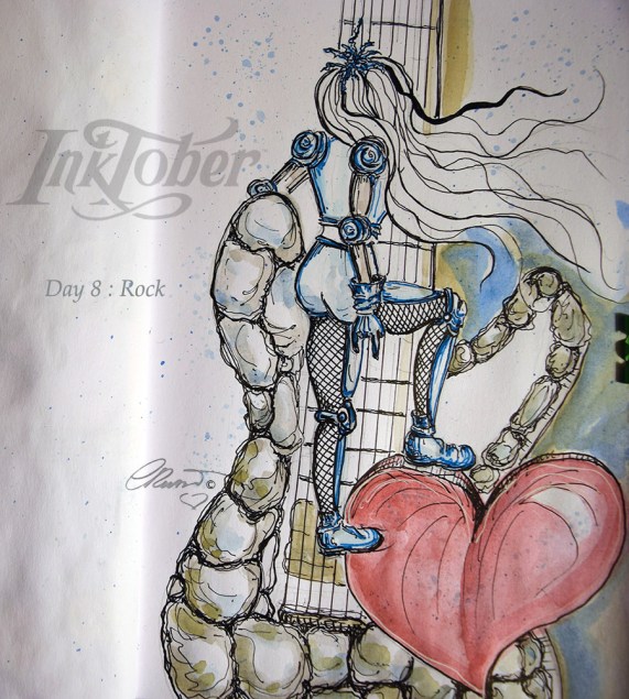 Day #8 - ROCK - InkTober 2016 ©Carolina Russo