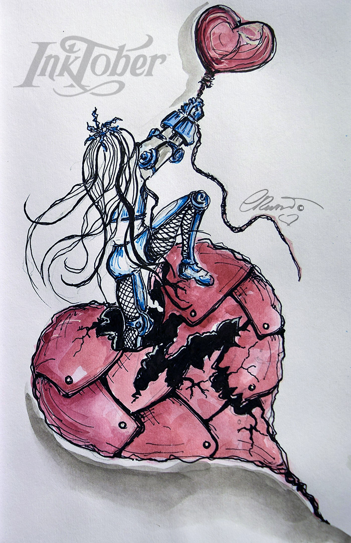 Day #9 - BROKEN - InkTober 2016 ©Carolina Russo