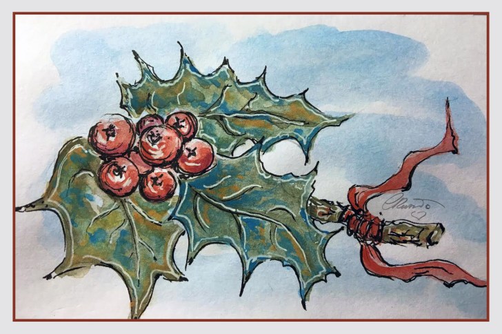 HOLLY Day 16 - Original Watercolor ©Carolina Russo