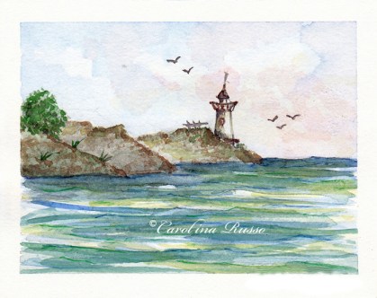 Lighthouse -Original Watercolor ©Carolina Russo