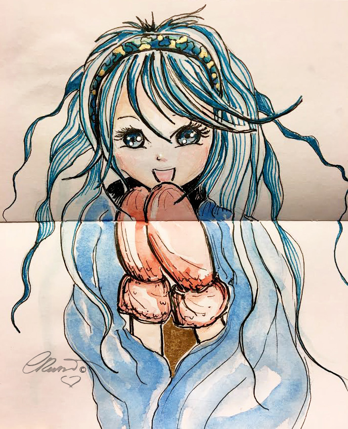 MITTENS 28 - Original Watercolor ©Carolina Russo