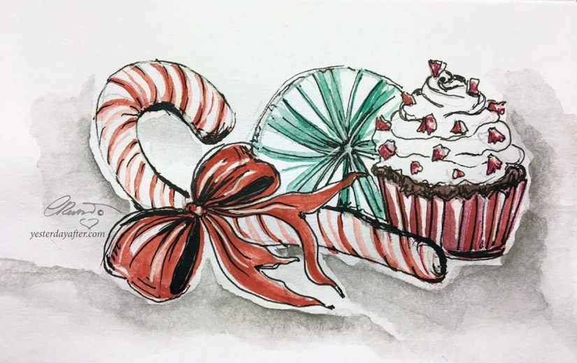 Peppermint Day 1 - Original Watercolor ©Carolina Russo