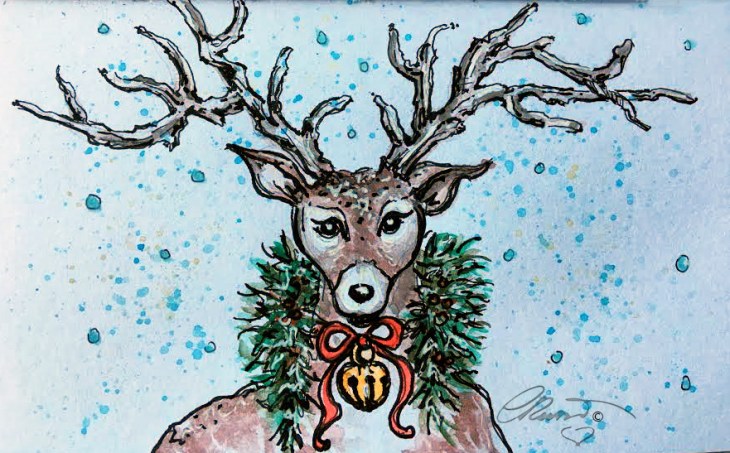 REINDEER  Day 22 - Original Watercolor ©Carolina Russo